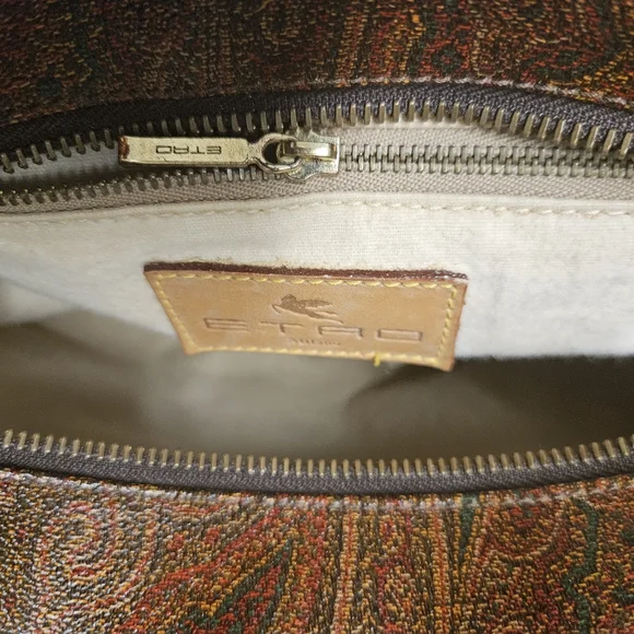 Etro Brown and Tan Paisley Satchel